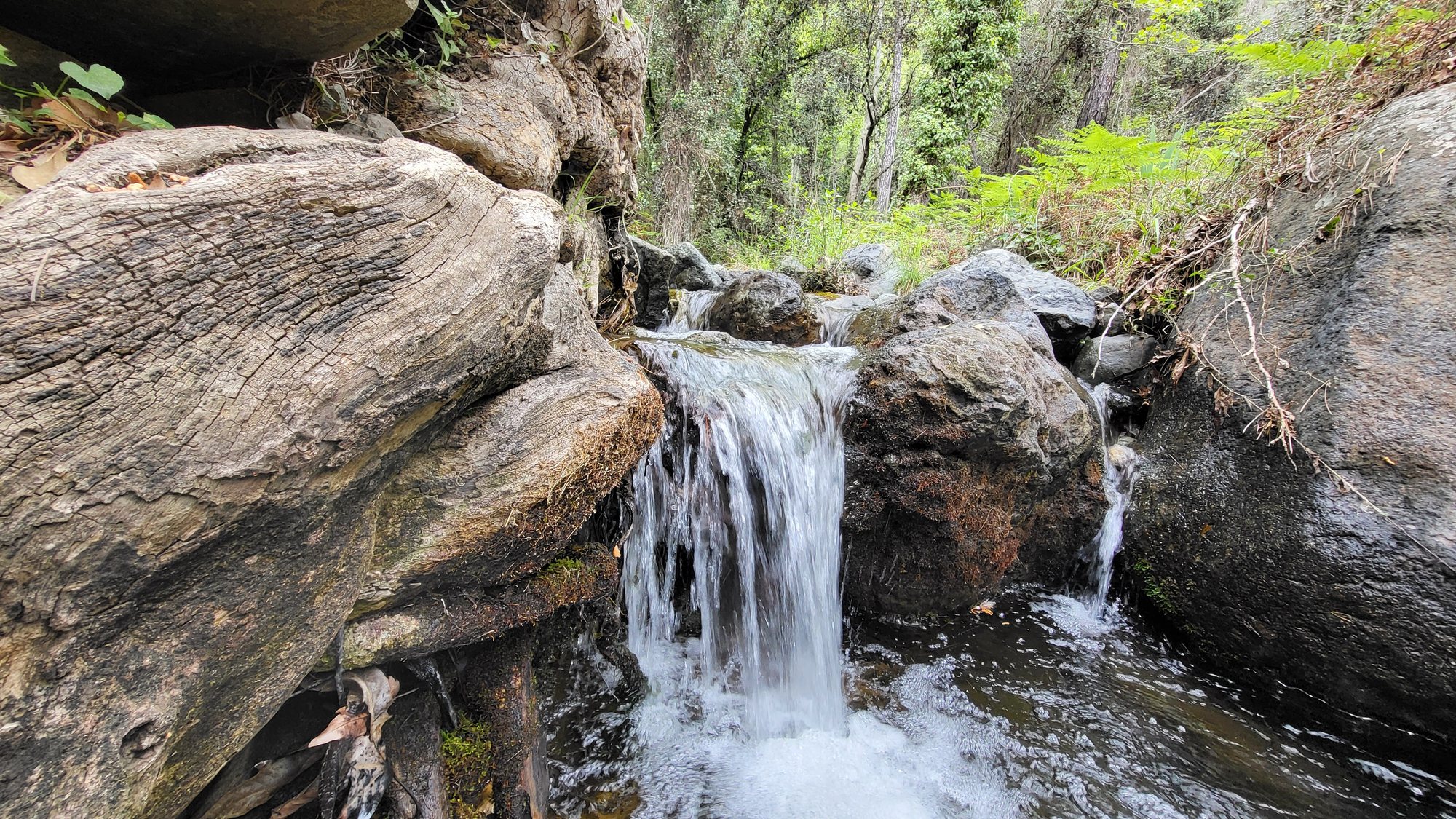 Water over the rocks